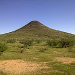 View of Mexican Hat hill looking north